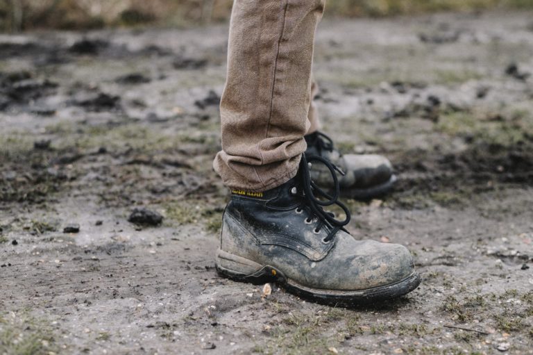 stylish construction boots